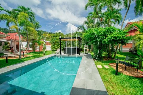 PHUKET A RAWAI 5 MINUTES FROM THE BEACH SINGLE STOREY VILLA completely renovated with 4 master suites, kitchen open to double living room large and bright, laundry room. LAND 784 M2 ENCLOSED AND WOODED WITH JACUZZI SWIMMING POOL. SALA Freehold Price ...