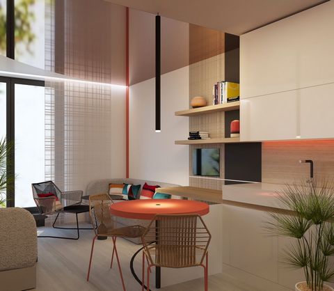 Studio design de 25 m² entièrement meublé avec cuisine ; Service d'entretien ménager sur demande, concierge numérique, maintenance sur site ; Un rez-de-chaussée dynamique avec un café, un espace de coworking, des espaces de rencontre privés et une la...