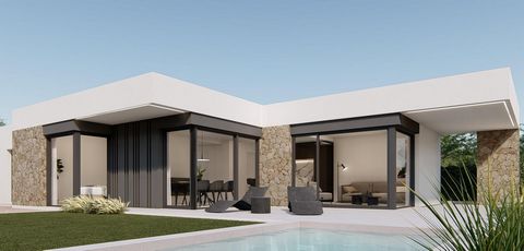NIEUWBOUW VILLA'S IN MOLINA DE SEGURA Nieuwbouw gelijkvloerse villa met 3 slaapkamers, 2 badkamers, open keuken met ruime woonkamer, inbouwkasten, terras, privétuin met het zwembad en parkeerplaats. Villa's gelegen in een privé urbanisatie met 24u/7 ...