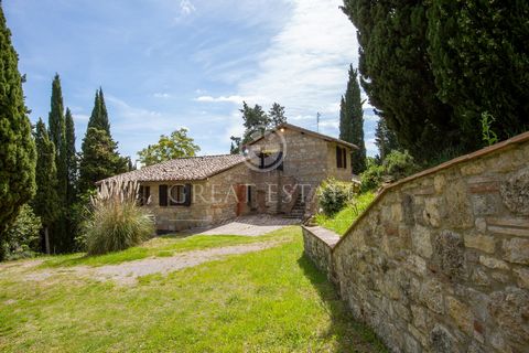 Suggestive and panoramic 350 sqm farmhouse with portico divided into three levels and surrounded by nature. The access is guaranteed by a well-maintained 800 m dirt road. The ground floor includes a living area, kitchen, living room with fireplace, t...