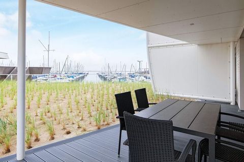 Modern and comfortable apartment with a view of the Baltic Sea and the marina. Enjoy the beautiful panoramic view of the Baltic Sea from morning to night. The modern and comfortably furnished apartment consists of an open kitchen-living area with din...