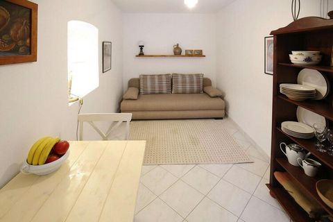Traditional stone house on a fenced grounds with garden, directly on the car enclow boulevard of Preko. The holiday home was completely renovated in 2016 and offers enough retreats for up to four people. The rooms are spread over two floors, each wit...