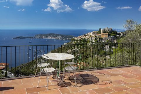 Boasting exceptional views over the medieval village of Eze, Cap Ferrat and Cap d'Antibes, the villa has a unique architectural identity, with its volumes blending into the landscape and its terraces planted with Mediterranean species. Nestling among...