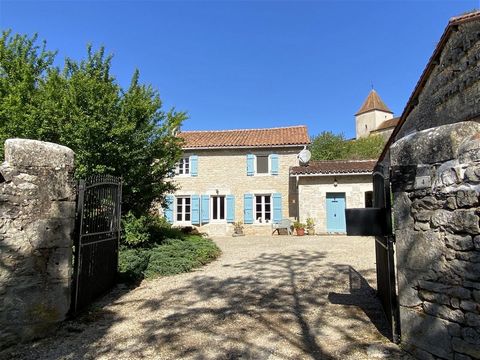 On the edge of a small peaceful village in Charente Limousine, a beautiful stone house with a large barn, on beautiful enclosed grounds with heated swimming pool. Its exceptional location, a breathtaking view on the church at the end of its own land,...
