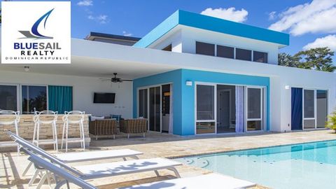 Modern sophistication meets tropical life. This 2 Bedroom Villa In Sosua merges indoor and outdoor living! Its spacious kitchen with large island peninsula is open to the bright living room with expansive glass doors and views to the sundeck and pool...