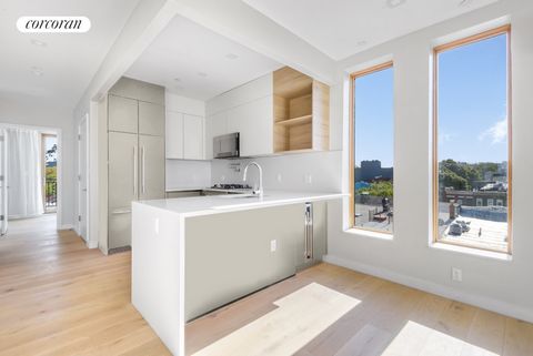 The Eldertree is Bushwick's newest boutique elevator condominium, featuring 10 units with outdoor space for everyone! IMMEDIATE CLOSE #5B is 956 square foot 3 bedroom, 2 bathroom home with triple exposures and two private outdoor spaces. Step into th...
