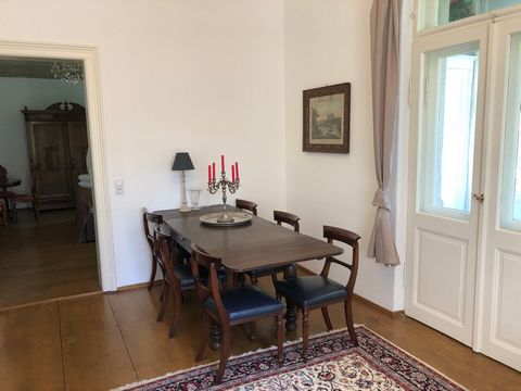 The Villa was build in 1885. The apartment ist on the first and attic floor. There are three sleeping room, a dinning and living room with a sleeping couch and another dinning and living room with a small kitchen in the attic floor with a double bed ...