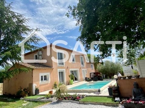Large Occitan bastide with 7 rooms located on land laid out in differentiated zones (swimming pool, bio-climatic terrace, barbecue area, children's play area, wood storage, etc.) with a beautiful living room with kitchen area with central island and ...