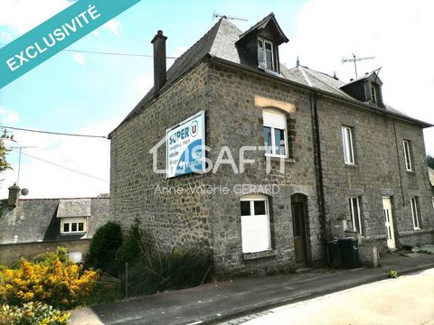 Located in Louvigné du Désert, near the Super U, pharmacy, restaurant, school... stone house including a 42m² garage in the basement. On the ground floor: entrance/hallway, kitchen (10m²), living room (15m²), toilet. Upstairs: landing serving two bed...