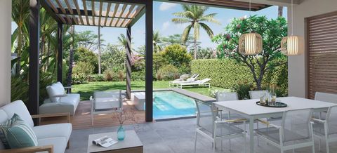 Cette villa de trois chambres à Azuri Ocean & Golf Village offre 164 m² d’espaces intérieurs sur un terrain de 306 m². Elle dispose d'une piscine privée et d'un accès aux installations de la résidence. Le rez-de-chaussée comprend un hall d'entrée, un...