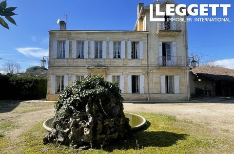 A27671MK33 - AT a stone's throw from Saint-Emilion and Pomerol with their very famous vineyards you find this magnificent BOURGEOISE HOUSE with its numerous outbuildings - an old wine property - which offers you enormous potential for all your projec...
