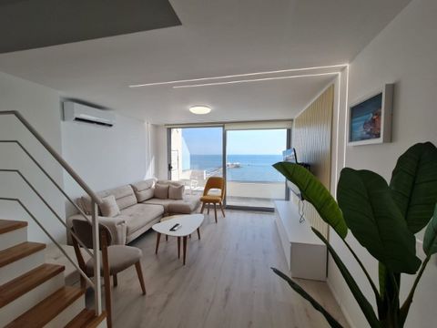 The space is organized in 2 bedrooms on the second floor 1 living room kitchen toilet and balcony on the first floor it is positioned on the first line and on the 5th floor with an elevator it has a full frontal view of the sea quality and contempora...