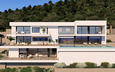 Villa in Cumbre del Sol, Benitachell, Costa Blanca An exclusive property with independent and spacious spaces where receiving visits will be a pleasure. Exclusively designed on a 2,000 square meter plot, it has 5 bedrooms and 9 bathrooms and the poss...