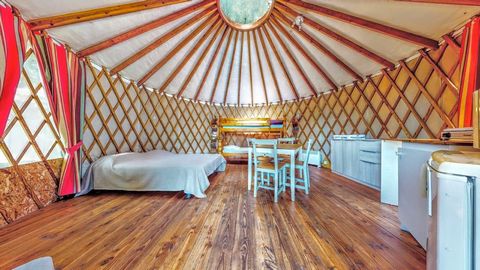 At the foot of one of the most beautiful villages in France, awarded a tourism medal, located in a calm and peaceful environment on the edge of the river and on the way to Santiago de Compostela. The business consists of: - 6 yurts for 1 to 4 people ...