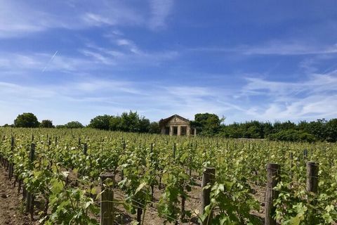 Située entre les vignobles de Dordogne et de Gironde, cette belle maison de vacances en pierre au cœur d'un domaine viticole certifié en agriculture biologique est idéale pour découvrir la région. Elle dispose d'un grand (3000m2) et joli jardin fleur...