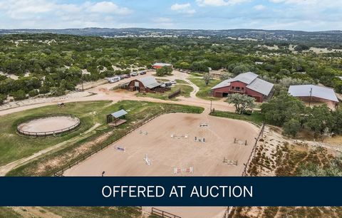 AUCTION: BID 26 JUNE–18 JULY. Listed for $3.35M. No Reserve. Starting Bids Expected Between $1M–$1.9M. Located in beautiful Texas hill country, this thoughtfully designed equestrian boarding and training facility has all the space needed for boarding...