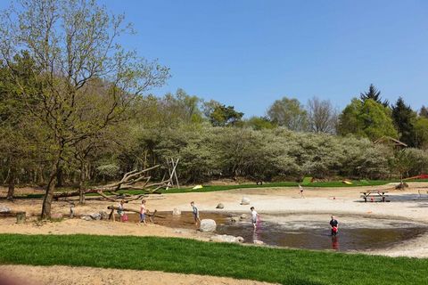 Dit vrijstaande, gelijkvloerse chalet staat op Resort Ruinen, een natuurrijk vakantiepark. Het ligt vlakbij drie nationale parken in Drenthe, met Nationaal Park Dwingelderveld op een steenworp afstand. Ruinen, het kleine dorpscentrum, ligt op ongevee...
