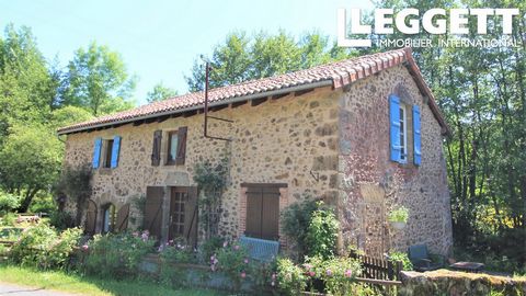 A10828 - Rare find! This wonderful, detached, stone house offers a magical riverside location with the most fabulous views up to the chateau and along the small river Graine. Large kitchen/dining room/living room plus 2nd lounge/office area on the gr...