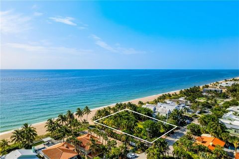 Experience the breathtaking beauty of this exceptional oceanfront property on Fort Lauderdale Beach. With 100 feet of direct beachfront access and nearly half an acre of land, it's the perfect opportunity to design your dream home. This rare and valu...