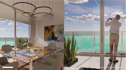 Progreso (Yucatan): Apartment on the beachfront with private beach club, the model type 4 floor 3 has 67 square meters including a large terrace, living room, kitchen, bedroom, bathroom, from 4,369,000 Mexican Pesos. The project is located on the boa...
