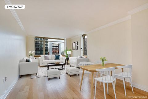 Massive Corner One Bedroom Apartment in One of The Most Desirable Full Service Condo Buildings on the Upper East Side! The Apartment Features a Renovated Open Windowed Kitchen, Granite Counter Tops, Marble Bathrooms, Hardwood Floors, Washer/Dryer In-...