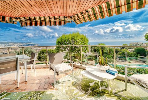 EXCLUSIVE: Parc Impérial, Avenue du Dauphiné: Splendid 4-room apartment with panoramic SEA and city view of Nice, sold with a garage and two cellars. Its main features: a high-quality, secure residence from 1984, 