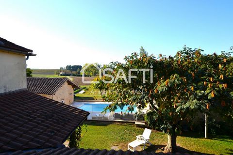 Ideally located between Saint-Emilion and Bergerac, 12 minutes from Sainte-Foy-La-Grande and 8 minutes from the motorway, in a quiet and relaxing location. Not overlooked. This 1ha3 stone estate is made up of a gîte that can accommodate 10 people + a...