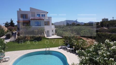 This amazing villa for sale in Tersanas, Chania, Crete is located on the Akrotiri peninsula. The total living space is 270 m2, sitting on a 2.038m2 private plot, offering 5 bedrooms and 5 bathrooms. it spans on 3 levels and when you enter the propert...