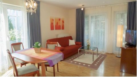 This one-bedroom flat is located on the ground floor of the residential building in a leafy and quiet neighbourhood. Living room with sofa, fully equipped kitchen, comfortable double bed, bathroom with shower, wooden flooring. SAT-TV, WIFI. Regularly...