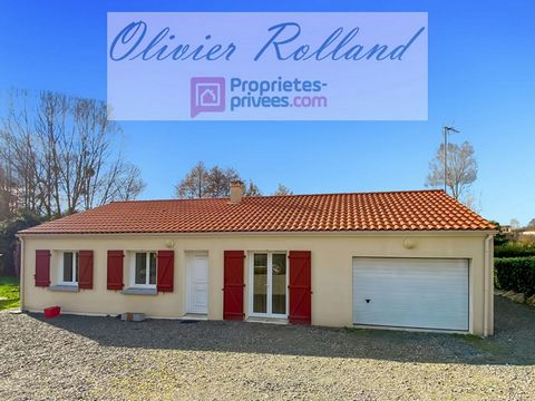 49670 Valanjou Cette maison de plain pied de 2010 propose 3 chambres, une pièce de vie de 42 m² avec conduit de cheminée, une cuisine aménagée et équipée, une salle d'eau, des toilettes séparées, un garage avec portail électrique et un coin lingerie....