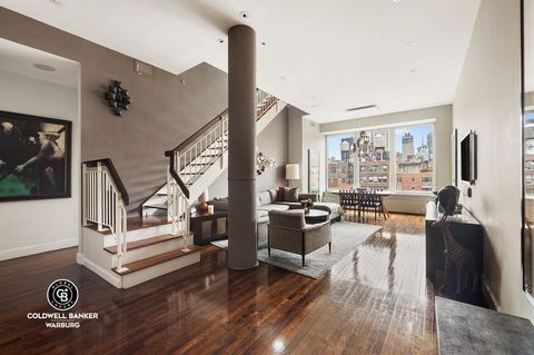 Introducing Penthouse E at the Lion's Head Condominium, a quiet, loft-like 1,800+ square foot 2-bedroom + office home with private outdoor terrace in the heart of Chelsea. Light and bright, with soaring ceilings and panoramic Manhattan views, this re...
