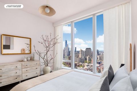 ONE MANHATTAN SQUARE OFFERS ONE OF THE LAST 20-YEAR TAX ABATEMENTS AVAILABLE IN NEW YORK CITY Residence 59A is a 1,667 square foot three bedroom, three bathroom with an open gourmet kitchen and breakfast bar. This spacious corner residence faces Nort...