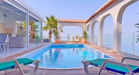 TEMPORARILY AVAILABLE FROM AUGUST. Two-storey, South-facing villa with swimming pool and magnificent views of the Mediterranean Sea, situated 6 minutes' drive from the beach and /or the motorway, 10 minutes from the village and 1 hour from Malaga air...
