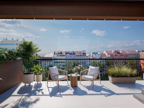 VERTICE - where modernity reigns in one of Lisbon's most typical neighborhoods 5 Bedroom Apartment with 256 sq.m, 93sq.m of balconies, 4 parking spaces and pool. It's in the heart of Campo Pequeno, in one of Lisbon's ex-libris, that you'll find Verti...