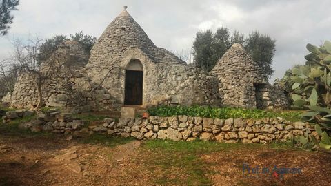 Trullo in the countryside of Ceglie Messapica for sale. Interesting trullo with three cones, 2 alcoves and a lateral cone with an independent access, sited on a beautiful pot of land with panoramic sea view. The adjacent plot of land is cultivated wi...