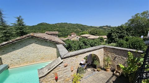 Summary Bright house, superb pool, unrivalled views This very bright stone house of approx. 171 m2 is located in a very pretty hamlet typical of the region. It enjoys a beautiful view over Puycelsi on the other side of the valley. In addition to the ...