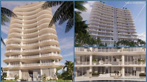 Progreso (Yucatán): Apartamento com vista para o mar à beira-mar com clube de praia privado, o modelo tipo 2 andar 8 tem 98 metros quadrados, incluindo um grande terraço vista mar, sala, cozinha, quarto + estúdio flex (2 quartos), 2 banheiros, a part...