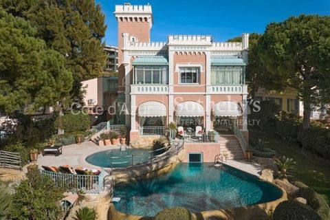 Exceptional Seafront Property on Cap d'Antibes This iconic property on Cap d'Antibes, built in 1912 by architect Lucien Stable, enjoys a prime seafront location, just moments from the famous Art Deco Hôtel Belles Rives. Its unique neo-Gothic architec...