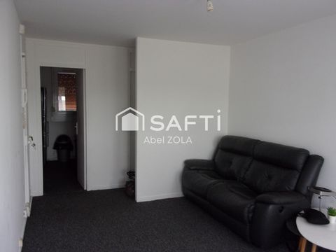 Appartement 2 pièces avec un séjour, une chambre, une cuisine, un WC et une cave.