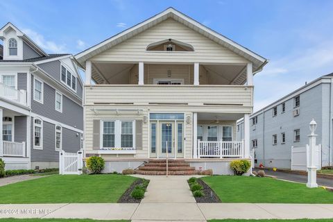 Pristine colonial overlooking Silver Lake in Belmar's North End! Main House has 1 BD & 1 full Bath on Main Floor, 3 BD & 3 BA on 2nd. Master BD has wraparound deck & magnificent views of Silver Lake & Ocean. Finished Attic has Ocean Views too! Walkin...