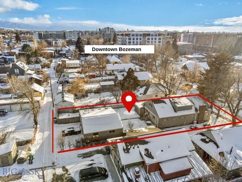 DOWNTOWN BOZEMAN R-2 LOT W/ LARGE HOME AND 4 CAR GARAGE SPACES - PRIME POTENTIAL FOR GUEST APARTMENT / ADU!!! Welcome home to this exceptionally located, incredible downtown Bozeman property with R-2 zoning just 4 blocks from Main Street. This 0.212 ...