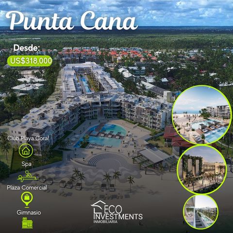 Punta Cana   Appartementen volledig aan het strand met alle kwaliteiten en behoeften om van dit project een tropisch paradijs te maken   Kenmerken     1 tot 3 slaapkamers. 3,5 badkamers. Woon-/eetkamer Ruime en moderne keuken. Meidenkamer. Wasplaats....