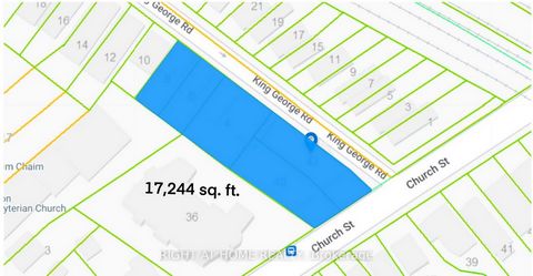 17,244 pies cuadrados conjunto de terreno residencial en venta ubicado en 40 y 42 Church St. y 4 & 6 & 8 King George Rd. TORONTO, Aprox. 0.4 acres; Frente 246.6 pies en King George Rd., propiedad de esquina, 2 FRENTES DE CALLE; Potencial de REURBANIZ...