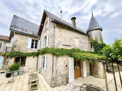 I'm Andy PORTSMOUTH, the local agent for this fabulous house with views in Charroux, a small town dating back over 1000 years to the foundation of the abbey, the tower of which still stands. The house itself dates in parts to the 14th Century, and pa...