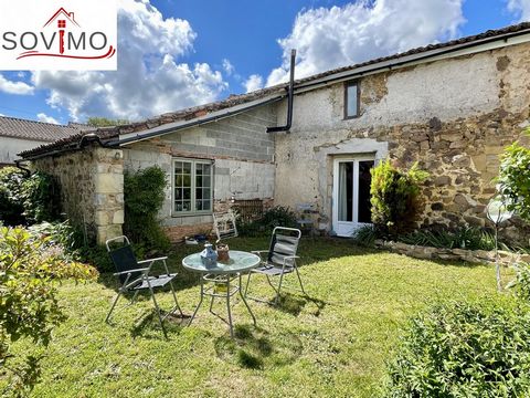 REF. 34621 : 82 500 euros H.A.I, Millac (86), à 10 kms de L'Isle Jourdain, EXCLUSIVITÉ ! dans un hameau, maison mitoyenne tout confort, en partie rénovée intérieurement, à usage d'habitation, 157 m2 env. utilisables, composée au rez de chaussée : ent...