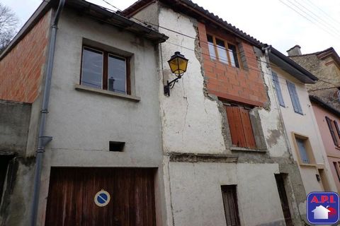 ACCORDING TO YOUR DESIRES In the heart of the village, come and discover this semi-detached stone house, to be renovated, spread over four levels, with a small garden at the back. To renovate entirely. Fees charged to the seller ARIEGE PYRENEES IMMOB...