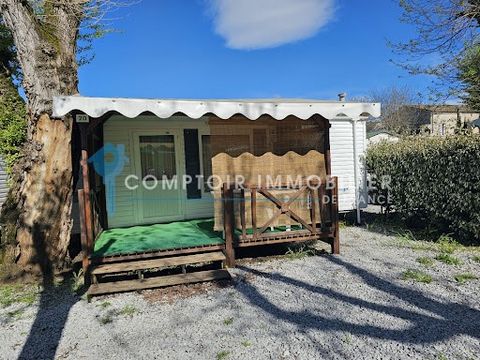 For sale 1 HOM MOBILE 32 M2 with terrace, 2 bedrooms, a functional equipped kitchenette open to a bright living room, 1 shower room, 1 separate toilet without forgetting a large covered terrace (sold unequipped). On a plot of approx. 140 m2 in co-own...