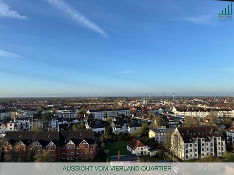 Beautiful and immediately available furnished apartment for rent in the Vierland Quartier in Bremen Hulsberg! The apartment on the 12th floor impresses with its view of the whole of Bremen and has two balconies with a clear view. Everything you need ...