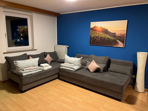 Beautiful, quietly located apartment in Würzburg in Dürrbachtal near Steinburg for short term rent. Spacious balcony, fully equipped kitchen including coffee machine, very comfortable box spring beds, 2 large flat screen TVs. Internet, all utilities ...