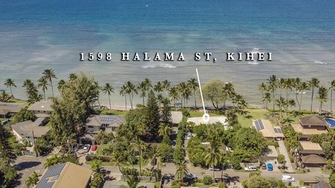 Zeldzame kans om een of twee aaneengesloten huizen aan het strand te bezitten op een van de favoriete stranden van South Maui. Consolidatie van de kavels gelegen op 1598 en 1606 Halama Street zou een landgoedsite van meer dan 32.000 vierkante voet cr...